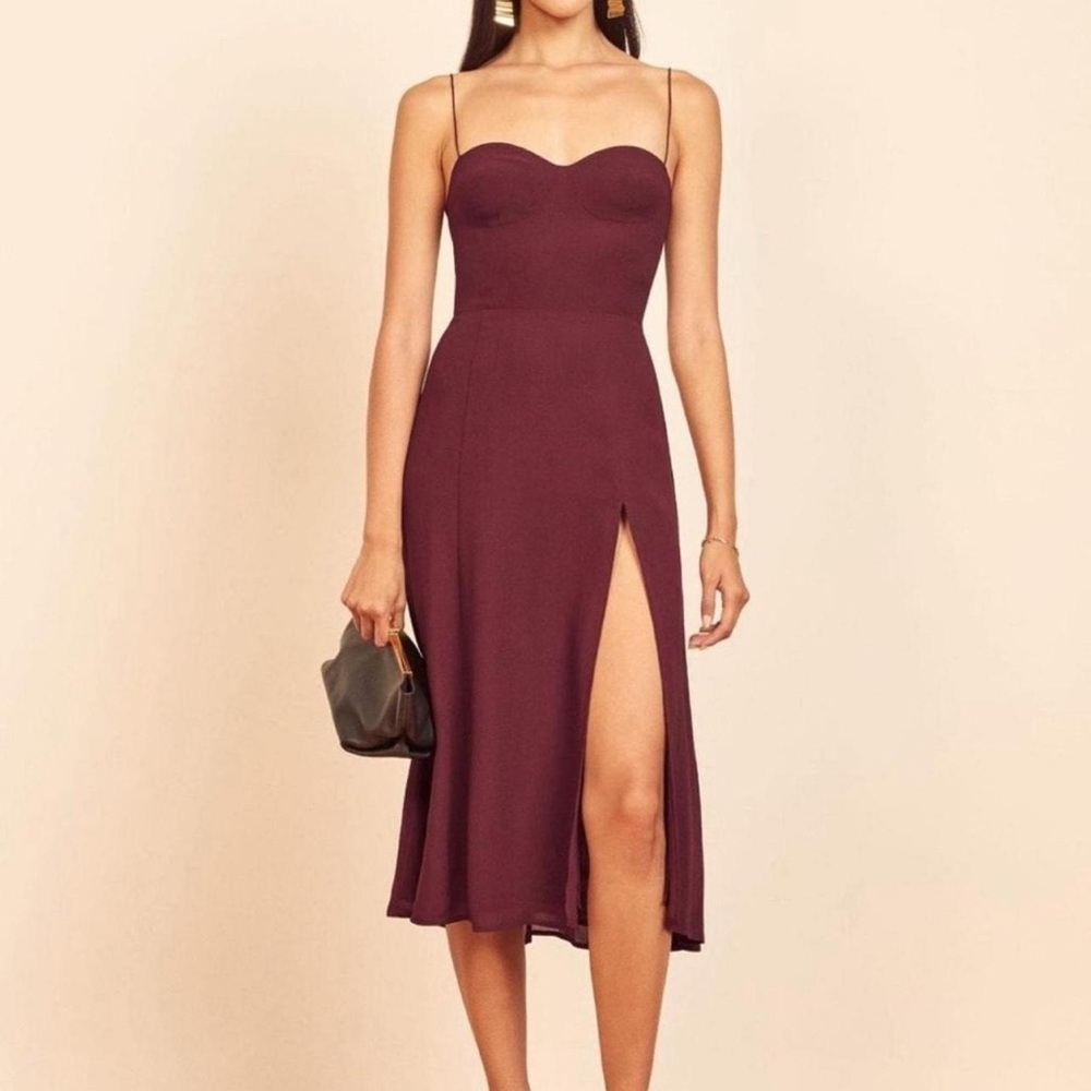 Reformation Burgundy Kourtney Dress